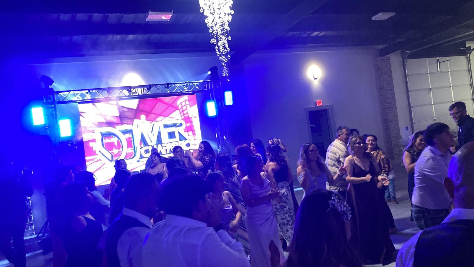 Large-scale event with dramatic lighting